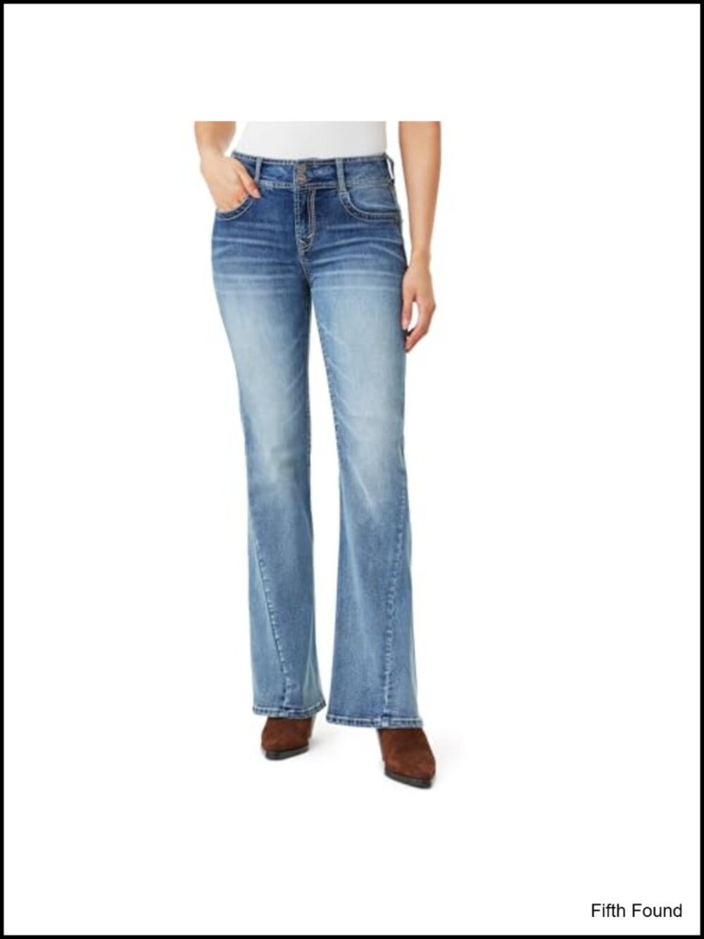 High Rise Flare Jeans Insta Stretch Curvy Fit 33 Inseam 5-Pocket